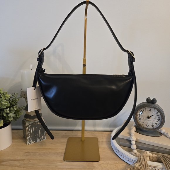 Flattered Irma Shoulder Bag – Black Leather NWT - Picture 2 of 7